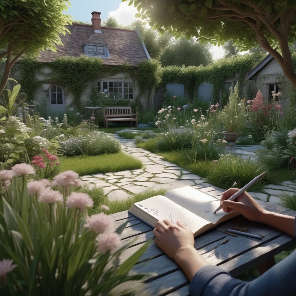 Journaling in Garden